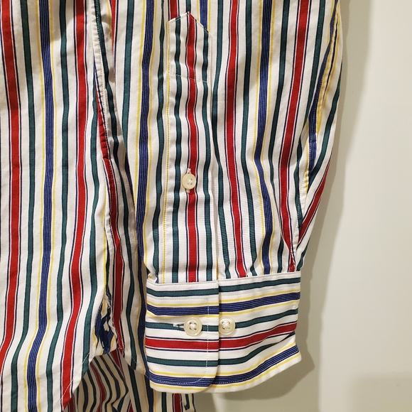 Ralph Lauren 120s Two Ply Classic Stripe Button Down Shirt 15 1/2 39 Mens - Picture 7 of 9